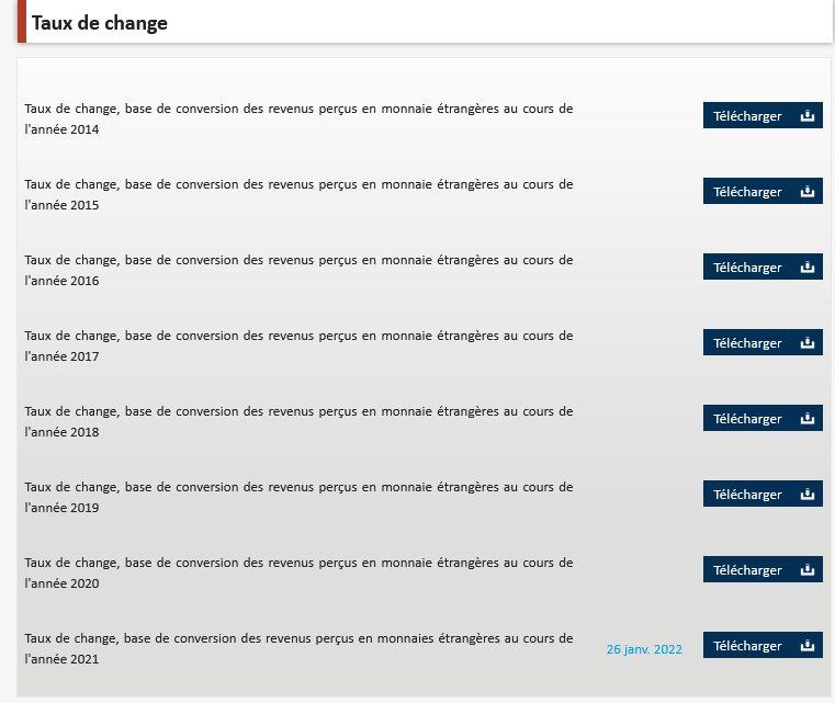 Taux de change